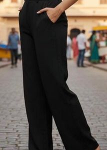 Chic Beige Wide-Leg Pants 3 pcs
