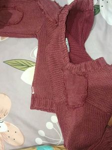 Baby Girls Red Knit Cardigan