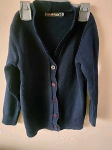 Classic Navy Blue Button-Up Cardigan