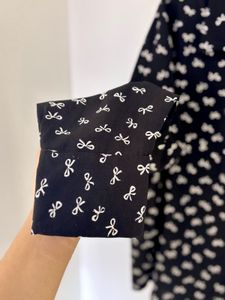 Black Bow🎀 Print Button-Up Shirt