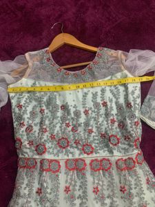 Elegant Mint Green Embellished Anarkali
