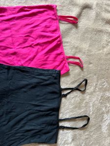 2x Camisole Tops - Pink &amp; Black