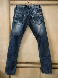 Indigo Fadings Navy Blue Denim Jeans | Waist 30