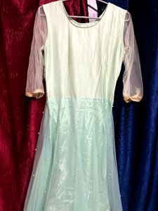long floor length gown for party with dupatta