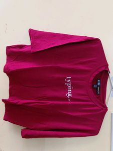 Maroon "typing..." Crop Top