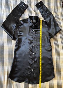 Party Wear Shirt (Solid Black - size S)