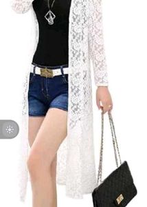 Sheer white transparent shrug cardigan