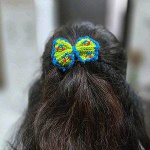 Handmade Crochet Bow Hair Clip