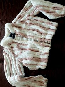 Cozy Striped Faux Fur Jacket