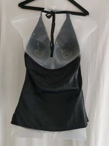 Sleek Halter Neck Drape Top