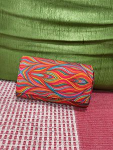 Vibrant Abstract Print Clutch Bag