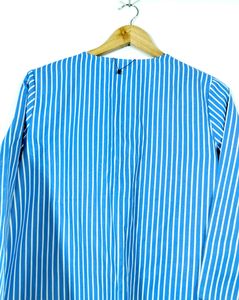 Scoup Blue With White Strips Printed Top (Women)