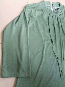 Elegant Green Sparkle Tunic Top