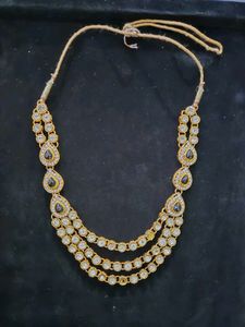 Elegant Tiered Necklace with Black and White Stone