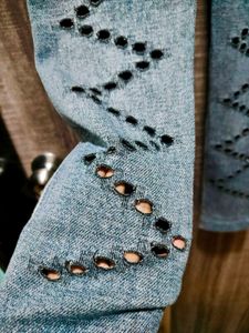 Stylish Blue Denim Print Leggings
