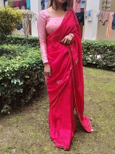 Pink Saree For Parties