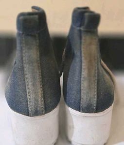 Denim Lace-Up Boots