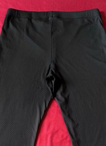 H&amp;M Black Ribbed Flare Pants