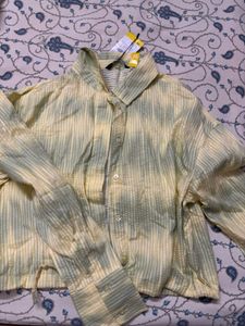 Yellow & Green Striped Button-Up Shirt