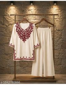 Elegant Embroidered Kurta Set with Palazzo