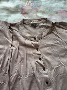 Elegant Satin Collared Button-Up Top