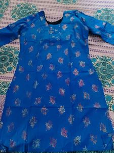 Vibrant Blue Floral Print Kurta