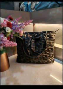 Chic Monogram Print Shoulder Bag