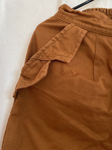 Brown Cotton Shorts