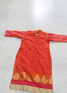 Vibrant Orange &amp; Pink Kurta