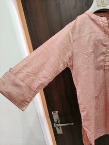 Elegant Pink Embroidered short Kurta