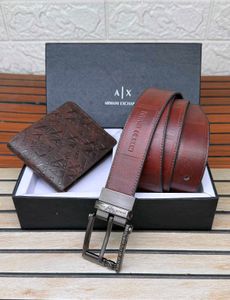Armani Exchange Belt &amp; Wallet Set