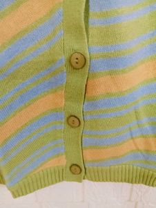 Chic Striped Button-Up Cardigan