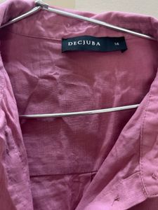 Chic Pink Embroidered Button-Up Shirt