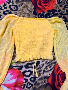Chic Yellow Puff Sleeve Top