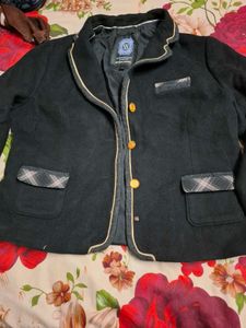 Stylish Black Blazer with Gold Trim