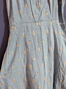 Light Blue Printed Ethnic Gown