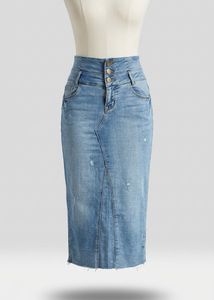 High waist denim skirt