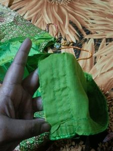 Green Embroidered Sari Blouse