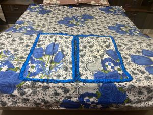 Floral Print Bedsheet with Pillow Covers