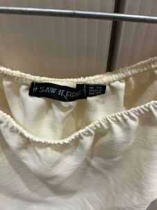 Cream Puff Sleeve Crop Top