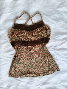leopard print Y2K cami top