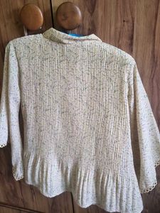 Vintage Floral Pleated Blouse