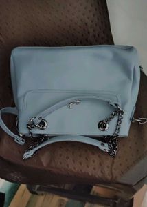 Sky Blue Chain Shoulder Bag
