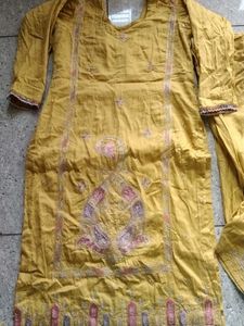 Yellow Kurta Set with Embroidery