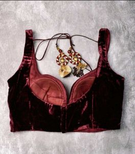Velvet Sabyasachi Padded Strappy Blouse