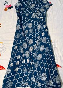 Elegant Navy Blue Printed Kurta