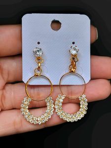 Sparkling Hoop Dangle Earrings