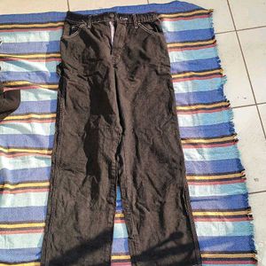 High-Waisted Black Straight Leg Jeans