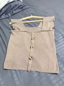 Cute Button-Up Knit Top