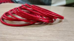 12 Piece Bangles Set Red Colour